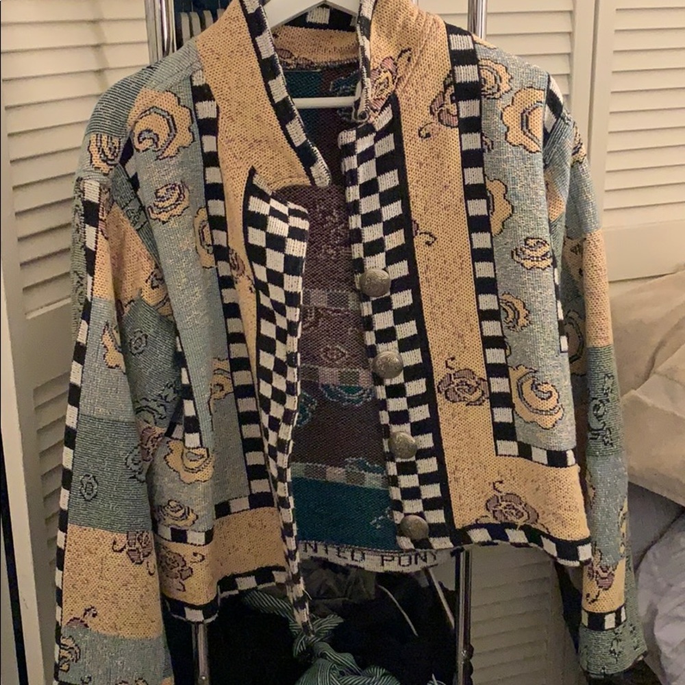 Vintage checkered print jacket